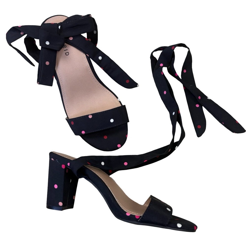 Torrid Twee polka dot ankle wrap heels